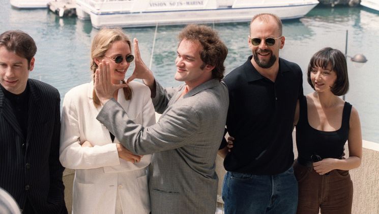 John Travolta, Uma Thurman, Quentin Tarantino, Bruce Willis, Maria De Medeiros - Pulp Fiction © Patrick Hertzog / AFP