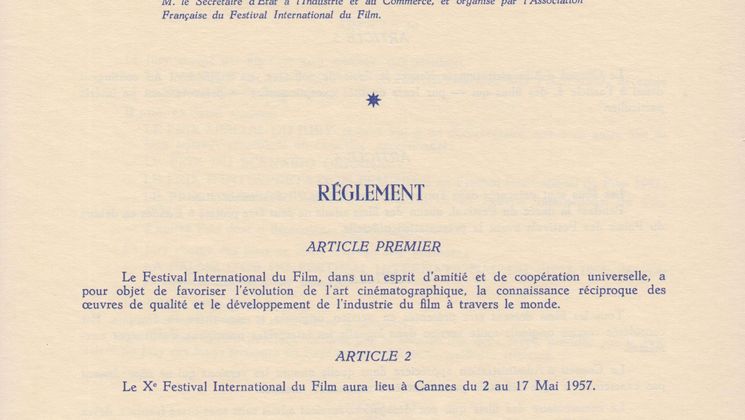 Règlement officiel, 1957 © FDC