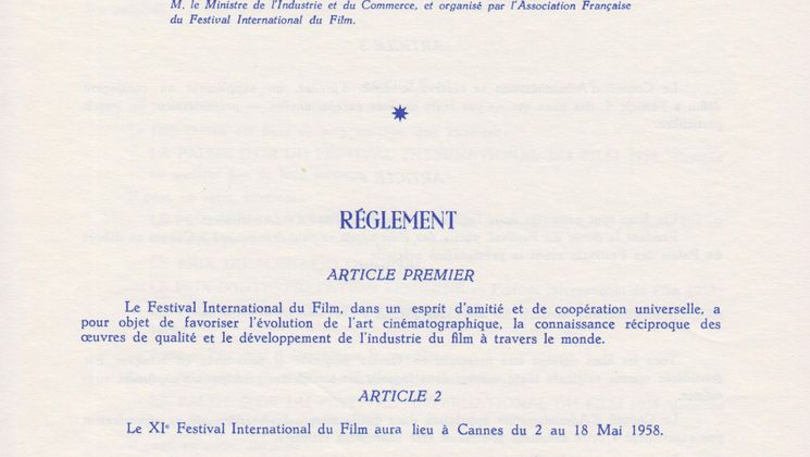 Règlement officiel, 1958 © FDC