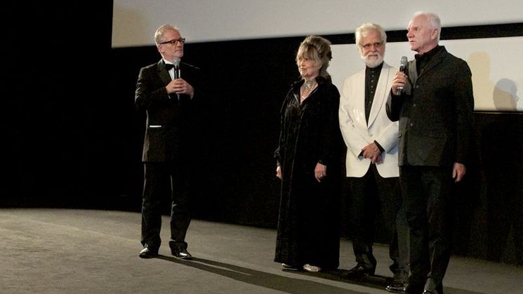 Thierry Frémaux, Christiane Kubrick, Jan Harlan, Malcolm McDowell - Projection du film Orange Mécanique © FIF/Lucas Haegeli