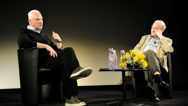 Malcolm McDowell, Michel Ciment - Film Masterclass © FIF/Thibaud Morin
