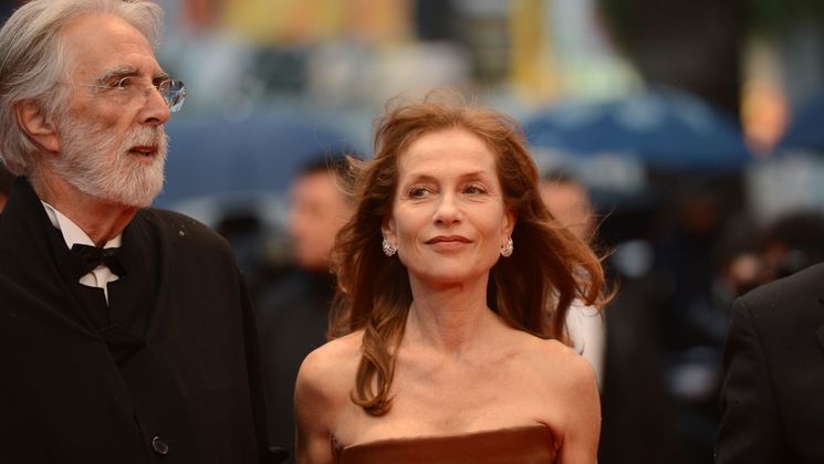 Michael Haneke, Isabelle Huppert - Red step - Amour © AFP