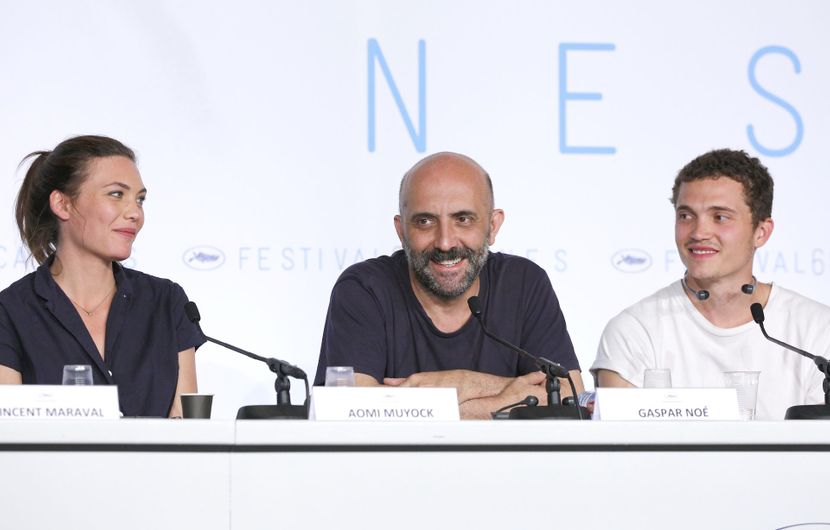 Aomi Muyock, Gaspar Noé, Karl Glusman - Press conference - Love © FDC / Mathilde Petit