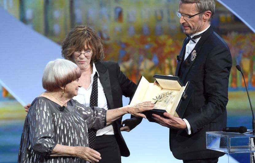 Agnès Varda, Jane Birkin, Lambert Wilson - Honorary Palme © AFP / Anne-Christine Poujoulat