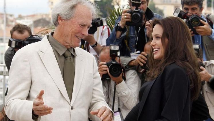 Clint Eastwood and Angelina Jolie, Photocall of the film The Exchange © AFP