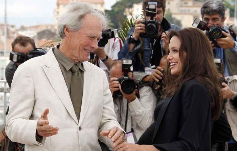 Clint Eastwood and Angelina Jolie, Photocall of the film The Exchange © AFP