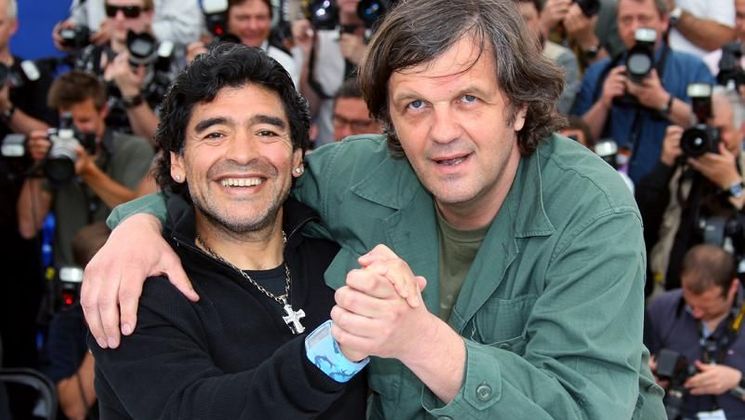 Diego Maradona and Emir Kusturica, Photocall of the film Maradona by Kusturica © AFP