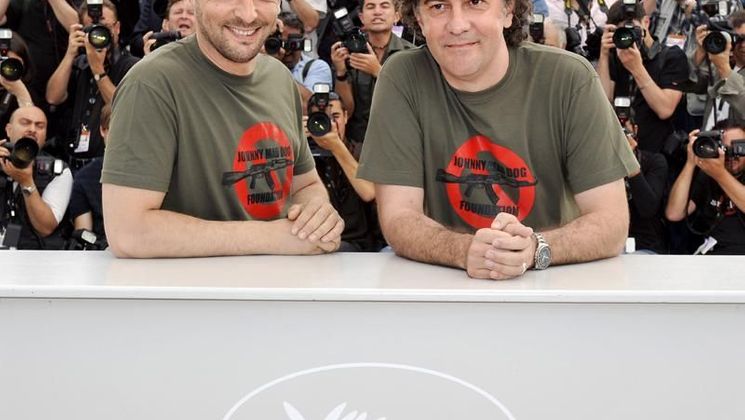 Mathieu Kassovitz et Jean-Stéphane Sauvaire, Photocall du film Johnny Mad Dog © AFP