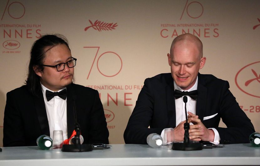 Qiu Yang, Short Film's Palme d'or - Xiao Cheng Er Yue (A Gentle Night) and Teppo Airaksinen, Special Mention (short film) - The Ceiling (Katto) © Mathilde Petit / FDC