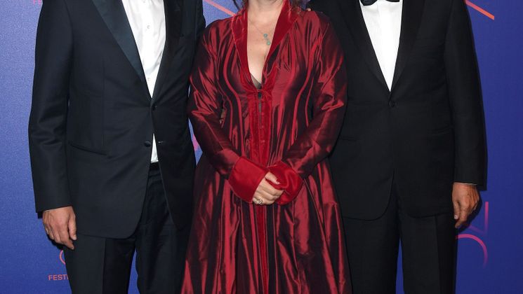 Paolo Sorrentino, Agnès Jaoui and Gabriel Yared, Members of the Feature Films Jury - Photocall for the 70th Anniversary Dinner © Dominique Charriau / Getty Images