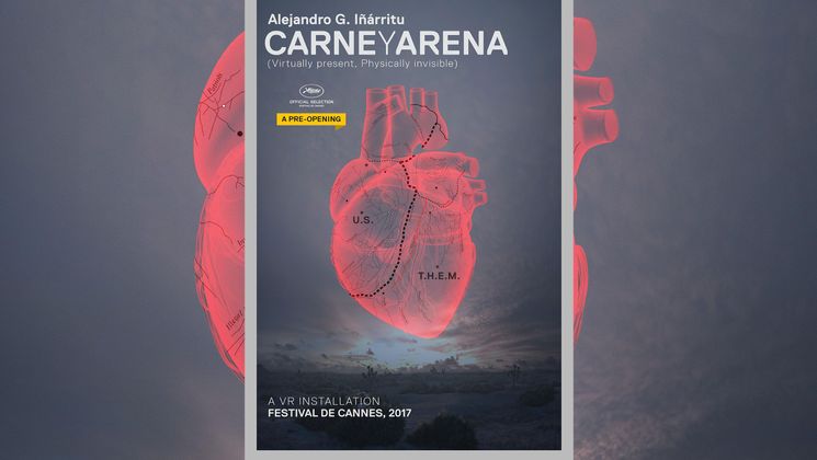 Poster of the virtual reality installation Carne y Arena (Virtually Present, Physically Invisible) © RR