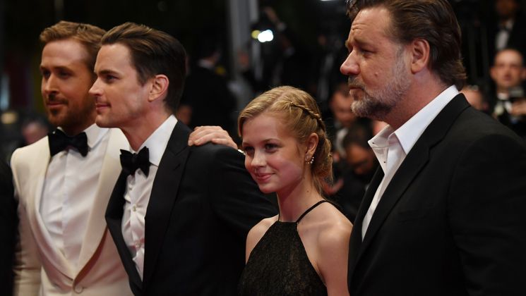 Ryan Gosling, Matt Bomer, Angourie Rice and Russel Crowe - The Nice Guys © Anne-Christine Poujoulat / AFP