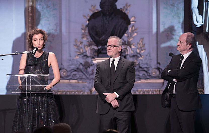 Dinner of the 70th anniversary -  Audrey Azoulay, Thierry Frémaux and Pierre Lescure © O. Vigerie / FDC