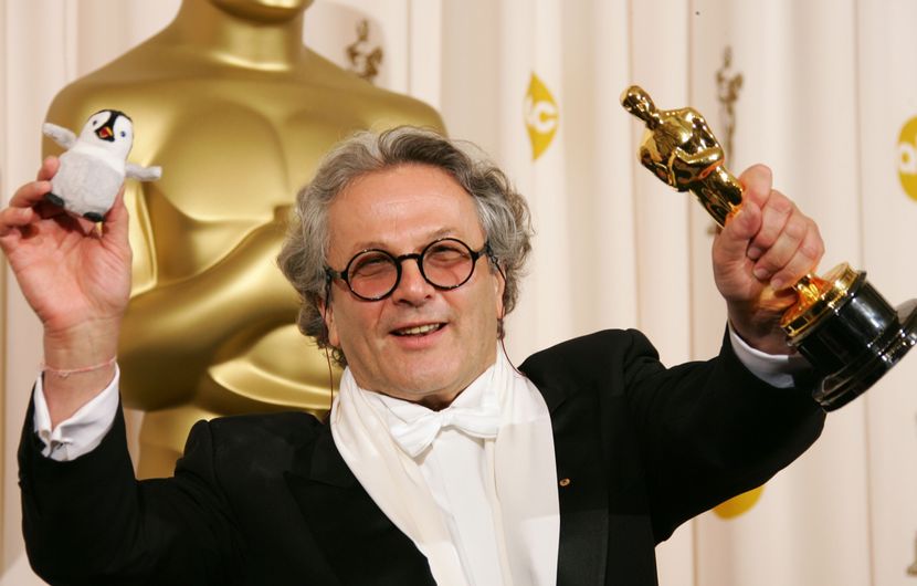 George Miller remporte l'Oscar du Meilleur film d'animation pour Happy Feet - 2007 © Robyn Beck / AFP