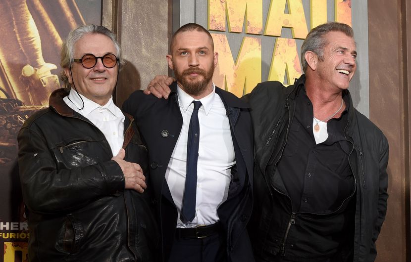 George Miller, Tom Hardy et Mel Gibson à la première de Mad Max: Fury Road à Hollywood - 2015 © Kevin Winter / Getty Images / AFP