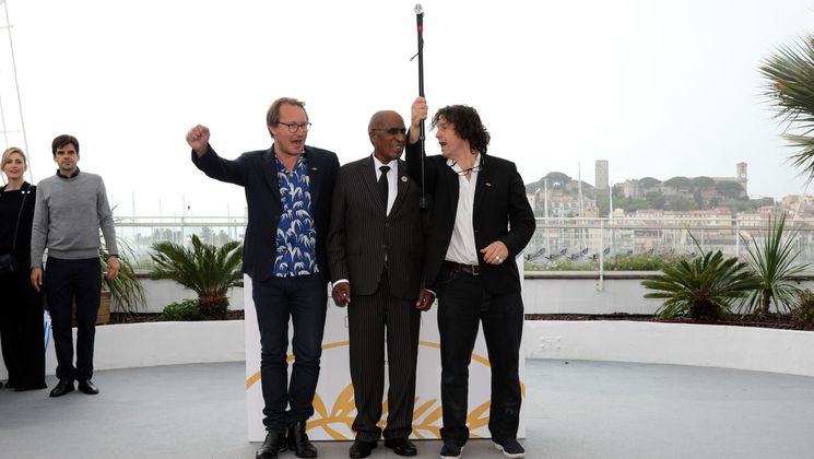 Nicolas Champeaux,  Andrew Mlangeni, Gilles Porte  - The State Against Mandela And The Others © Mathilde Petit /FDC