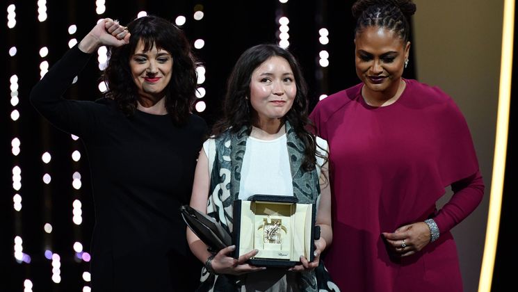 Samal Yeslyamova - Prix d'interprétation féminine - Ayka, avec Asia Argento et  Ava DuVernay © Alberto Pizzoli/AFP
