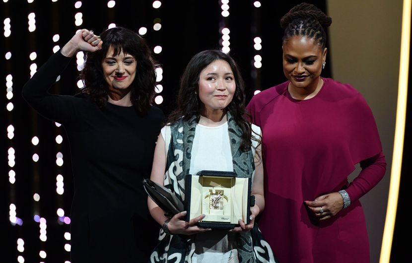 Samal Yeslyamova - Best performance by an actress - Ayka, with Asia Argento and Ava DuVernay © Alberto Pizzoli/AFP