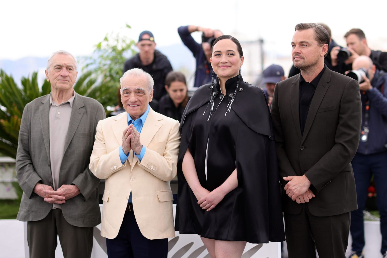 Robert De Niro, Martin Scorsese, Lily Gladstone & Leonardo DiCaprio