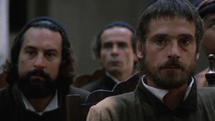 Robert De Niro and Jeremy Irons in The Mission by Roland Joffé