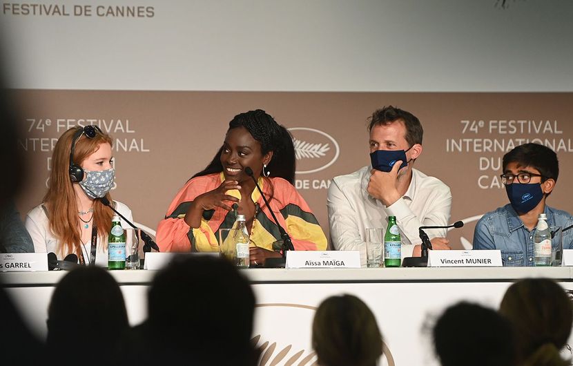 Bella Lack, Aïssa Maïga, Vincent Munier and Vipulan Puvaneswaran - Press conference "Cinema for the climate" © Kate Green / Getty Images