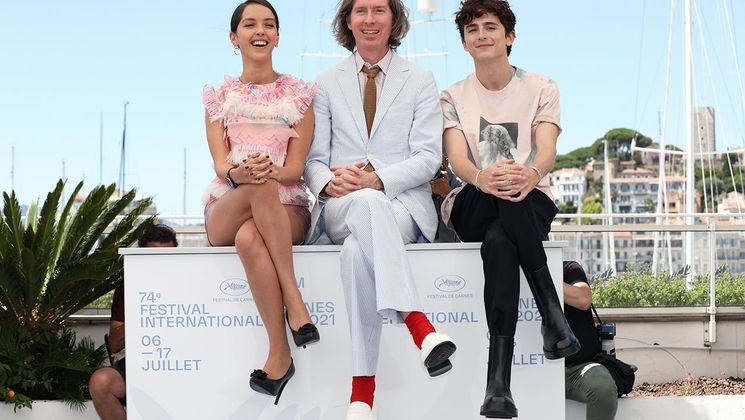 Timothée Chalamet, Wes Anderson and Lyna Khoudri - The French Dispatch © Valentina Claret / FDC