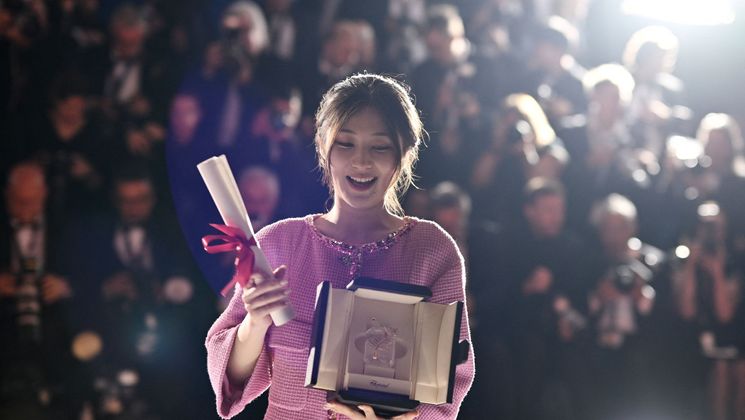 Jianying Chen - Lauréate de la Palme d'or courts métrages pour HAI BIAN SHENG QI YI ZUO XUAN YA (The Water Murmurs) © Loïc Venance / AFP
