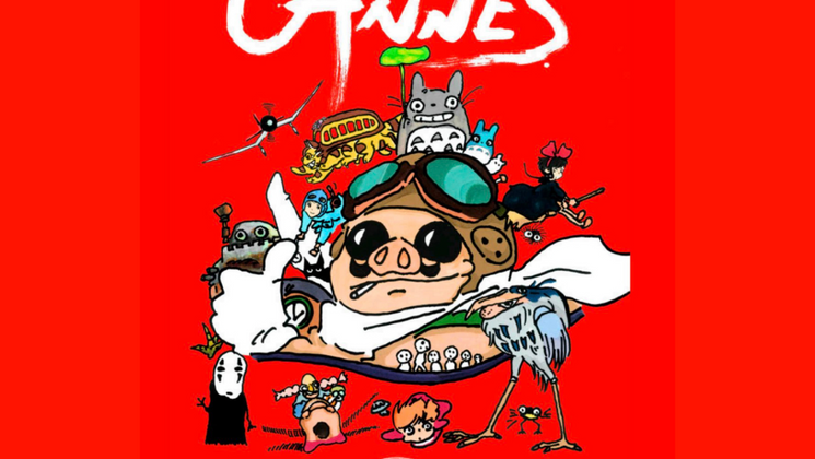 Hommage graphique réalisé réalisé par Toshio Suzuki spécialement pour le Festival de Cannes  © 2023 Hayao Miyazaki/Studio Ghibli ©2024 Hayao Miyazaki - Toshio Suzuki 

