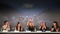 (FromL) French actor Idir Azougli, French actress Malou Khebizi, French director Agathe Riedinger, French actress Andrea Bescond and French producer Priscilla Bertin applaud as they give a press conference for the film "Diamant Brut" (Wild Diamond) during the 77th edition of the Cannes Film Festival in Cannes, southern France, on May 16, 2024. (Photo by Julie SEBADELHA / AFP) © Julie SEBADELHA / AFP